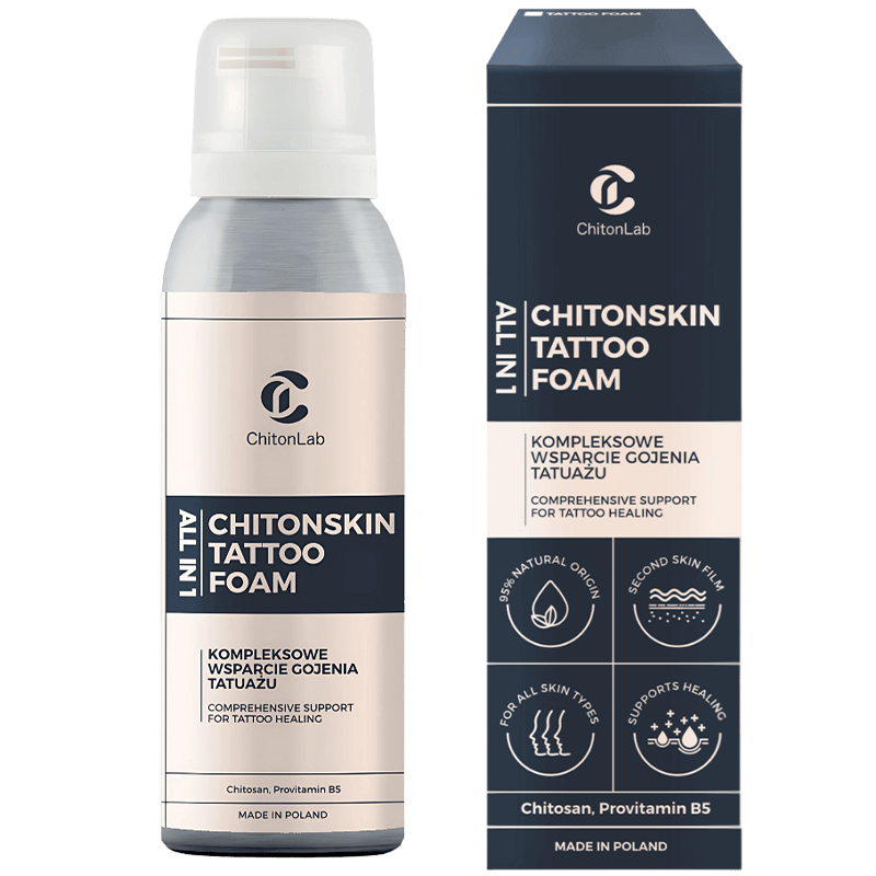 ChitonLab, ChitonSkin Tattoo Foam, pianka ochronna do pielęgnacji świeżego tatuażu, 40 ml