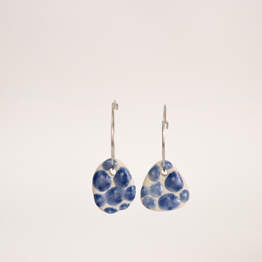 Kolczyki ceramiczne plamki blue