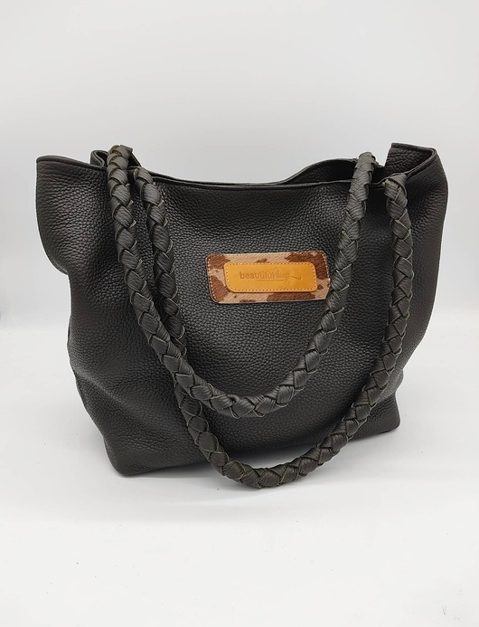 Skórzana torebka shopper - Sara