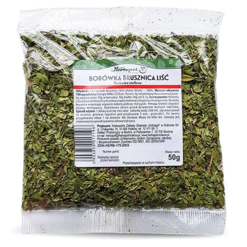 Borówka brusznica liść 50g HERBAPOL KRAKÓW