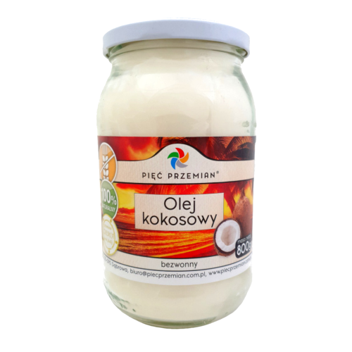 PIĘĆ PRZEMIAN Olej kokosowy bezwonny 800g