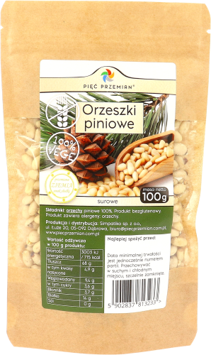 PIĘĆ PRZEMIAN Orzeszki piniowe surowe bezglutenowe 100g