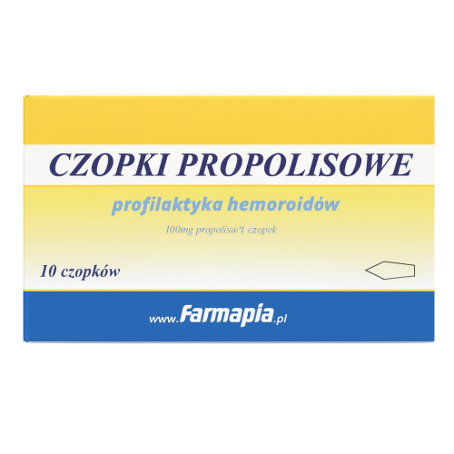 Czopki propolisowe 100mg - profilaktyka hemoroidów 10 czopków FARMAPIA