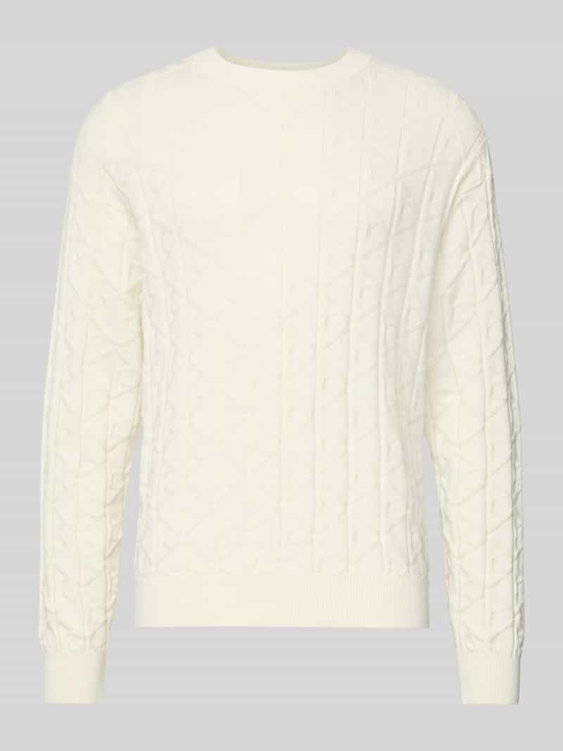 Sweter z dzianiny z okrągłym dekoltem model ‘EASY’