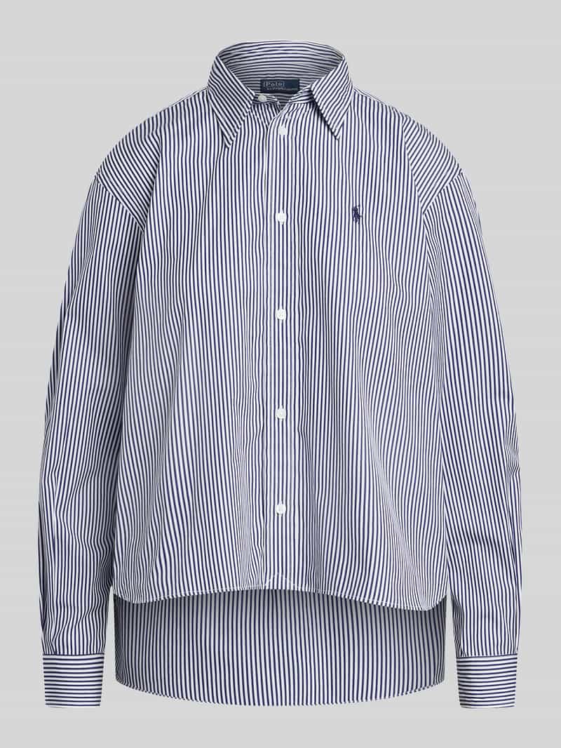 Bluzka koszulowa o kroju slim fit z czystej bawełny