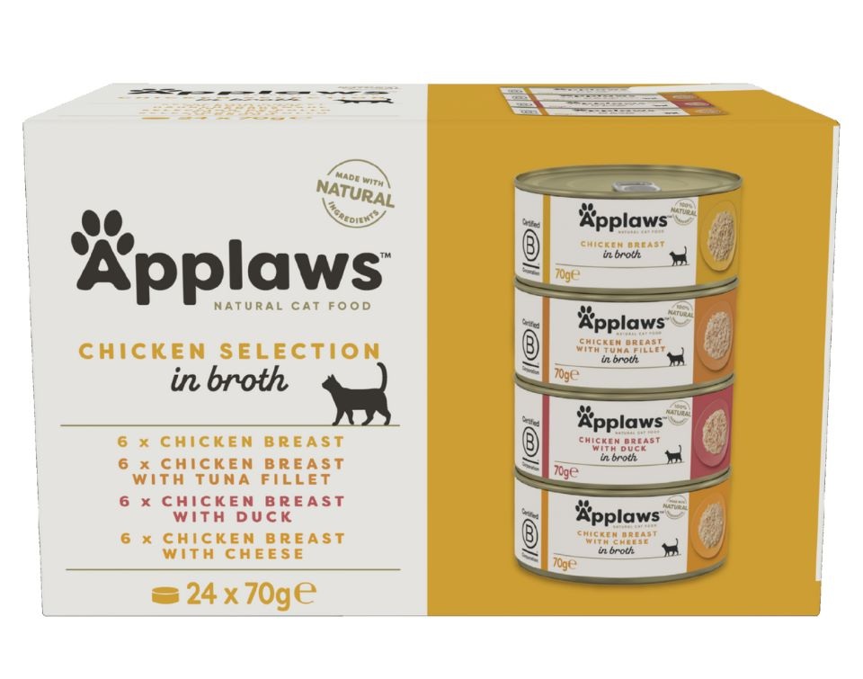 APPLAWS Cat Adult Chicken Selection Multipak in Broth 24x70g mix smaków z kurczakiem w bulionie
