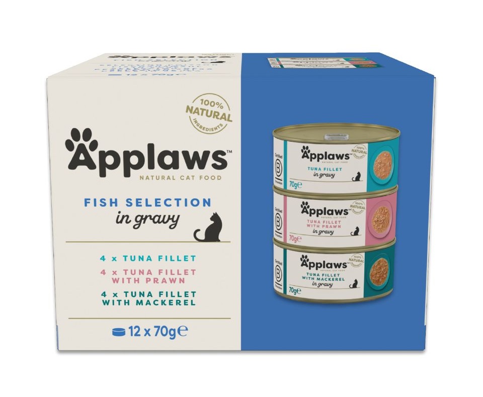 APPLAWS Cat Adult Fish Selection Multipak in Gravy 12x70 g mix smaków z rybą w sosie