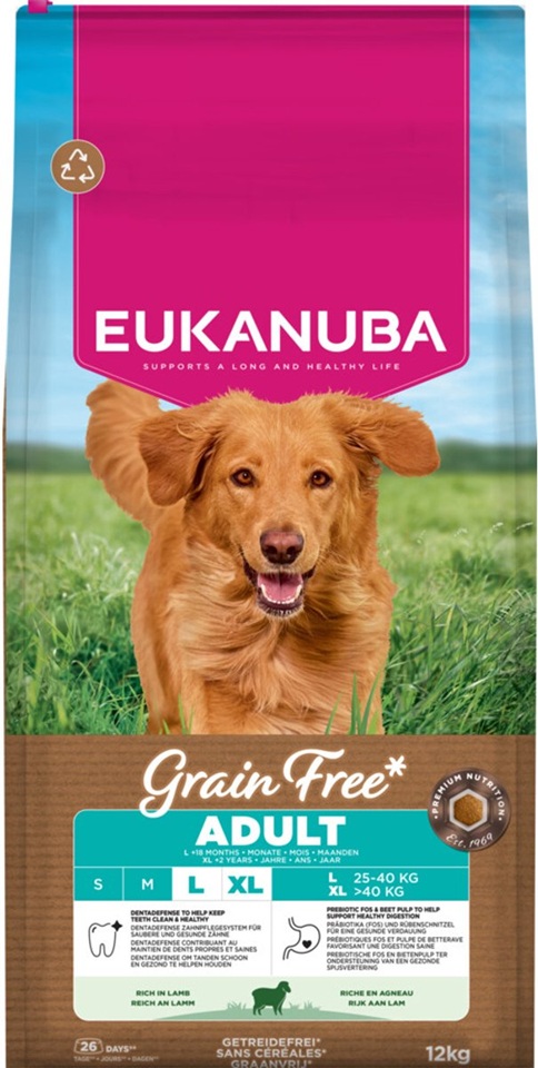 EUKANUBA Grain Free Adult Large Lamb 12 kg bezzbóżowa karma dla psów dużych ras z jagnięciną