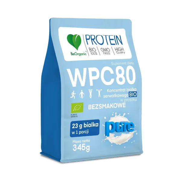 Białko Serwatkowe WPC 80 BIO Bezsmakowe Pure 345 g - BeOrganic