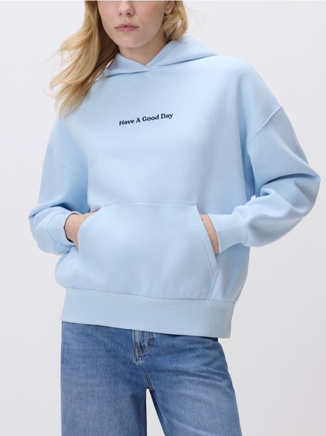Reserved - Bluza z napisem - jasnoniebieski