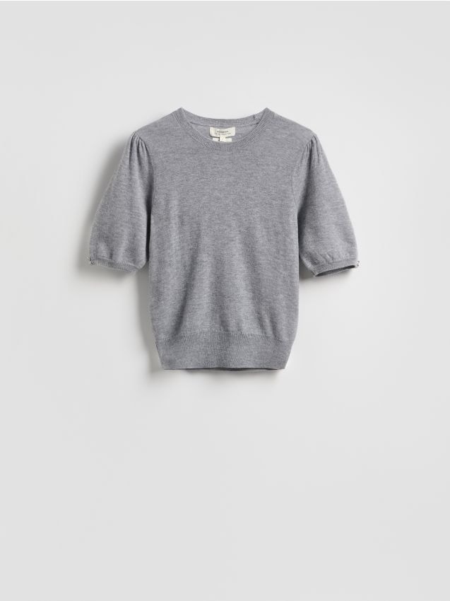 Reserved - Wełniany sweter - jasnoszary