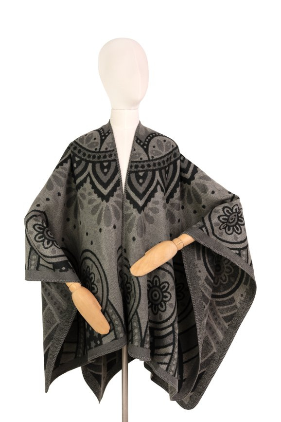 Ponczo Paisley Winter
