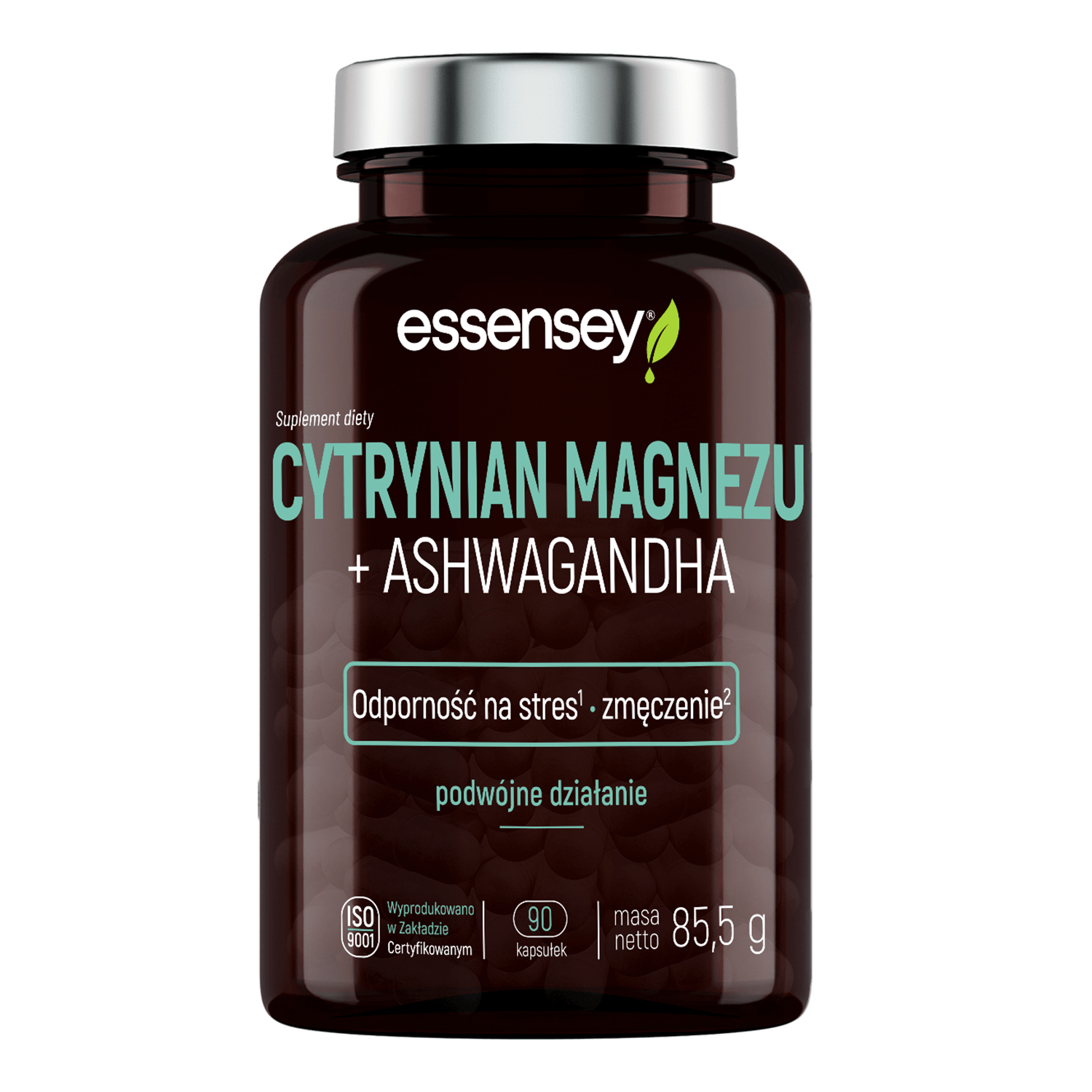 Essensey Cytrynian Magnezu + Ashwagandha, 90 kapsułek