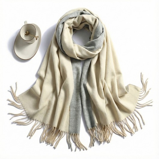 SZAL SZALIK kaszmir 100% kaszmirowy beżowy szary