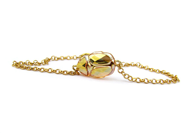 SKARABEUSZ - pozłacana bransoletka