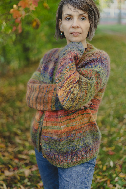 Jesienny, ciepły kardigan - gotowy do wysyłki