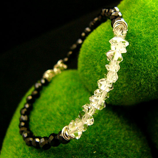 Bransoleta Amulet - Diament Herkimer Turmalin