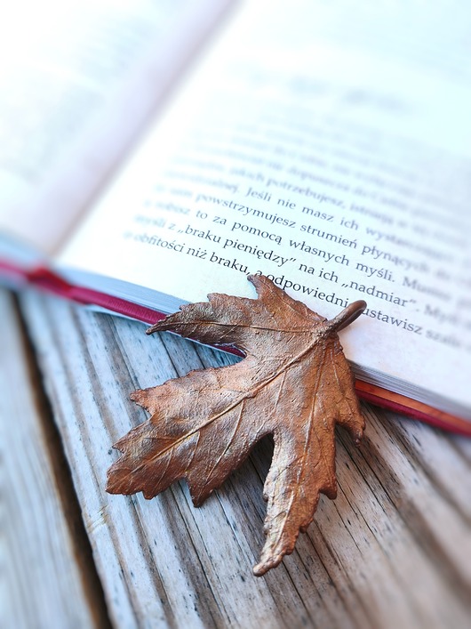 Wisior Liść miedziany Klon Czerwony IV