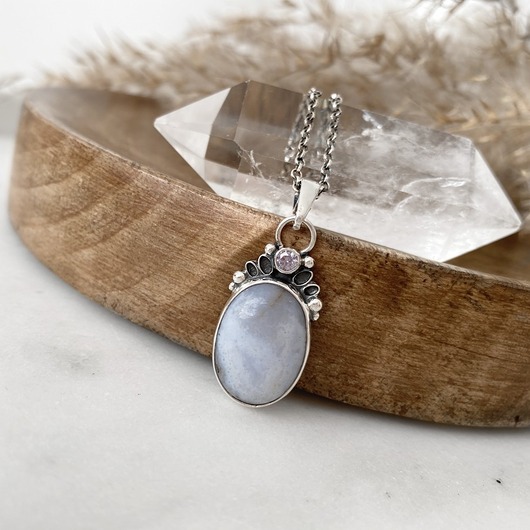 Obłoki (wisiorek z agatem)