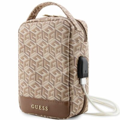Torba na akcesoria GUESS GCube Stripe Brązowy