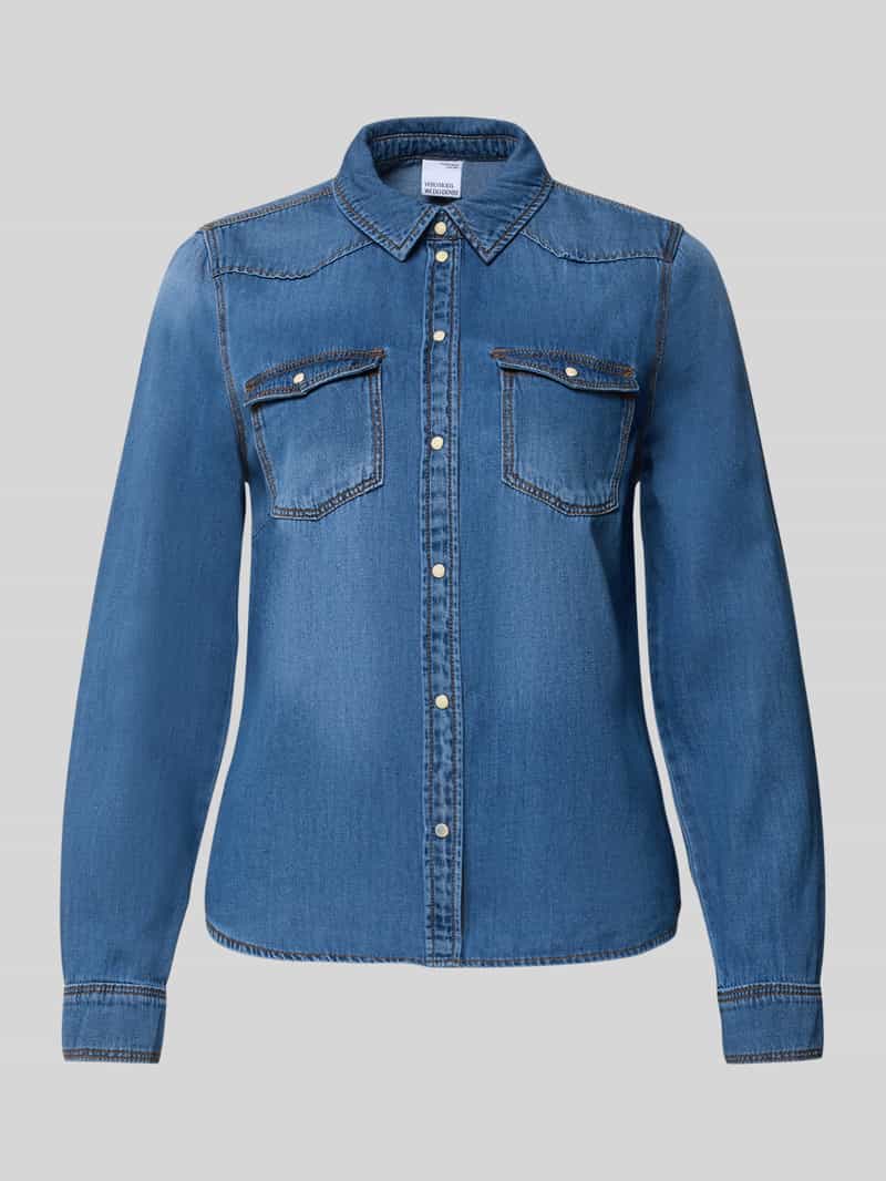 Koszula jeansowa o kroju regular fit z czystej bawełny model ‘MARIA’