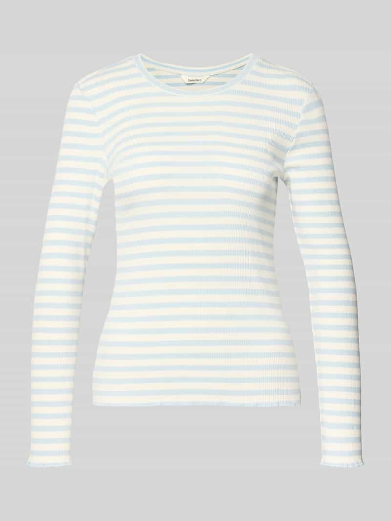 Bluzka z długim rękawem o kroju slim fit z mieszanki bawełny ekologicznej model ‘ANNA’