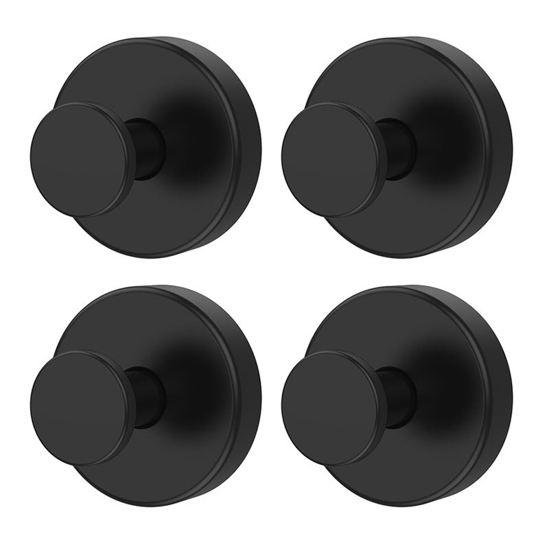 Czarne przyssawki, 6 x 6 x 4,5 cm, nie wymagają wiercenia, wieszak na ręczniki ze stali nierdzewnej (4 sztuki).