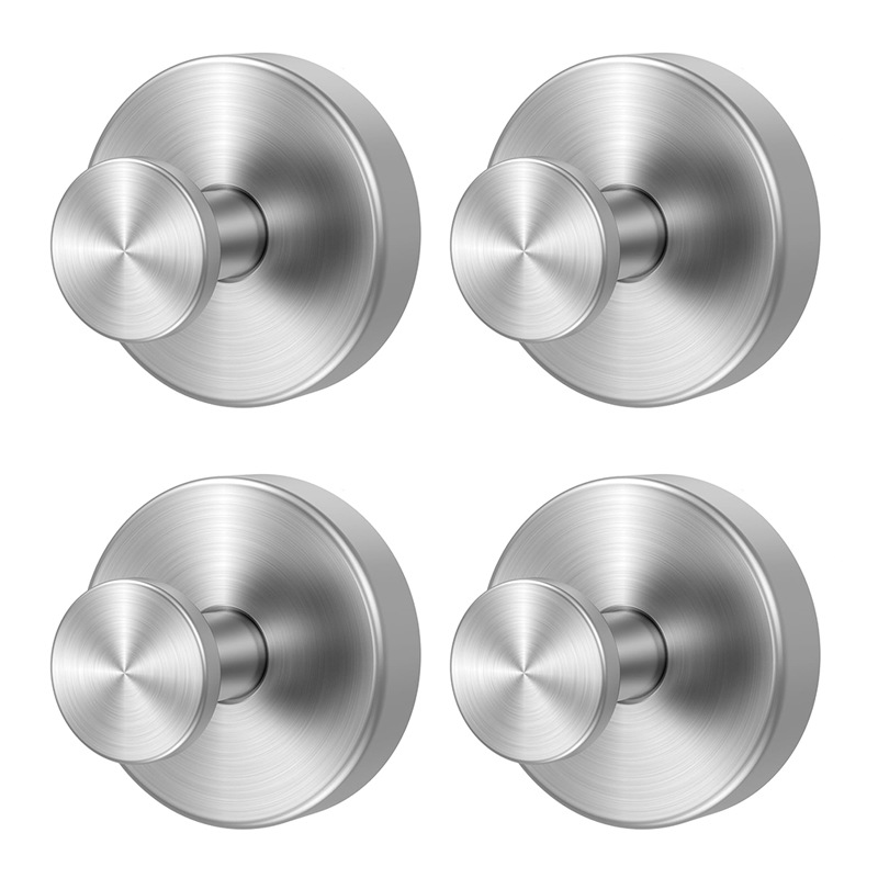 Haczyki z przyssawkami, srebrne, 6*6*4,5 cm, wieszak na ręczniki łazienkowe ze stali nierdzewnej, 4 sztuki, nie wymaga wiercenia.