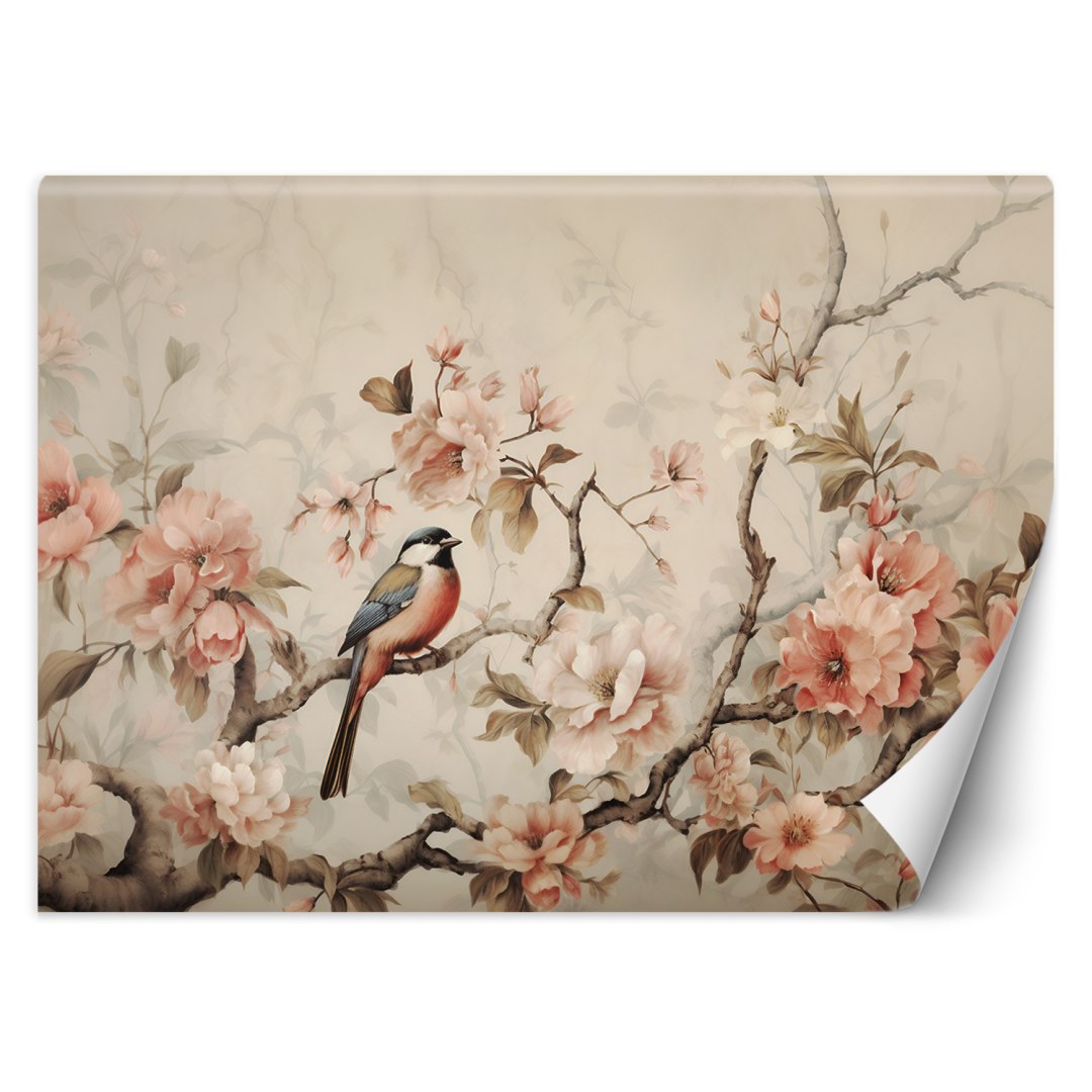 Fototapeta, Ptak i kwiaty vintage - 350x245