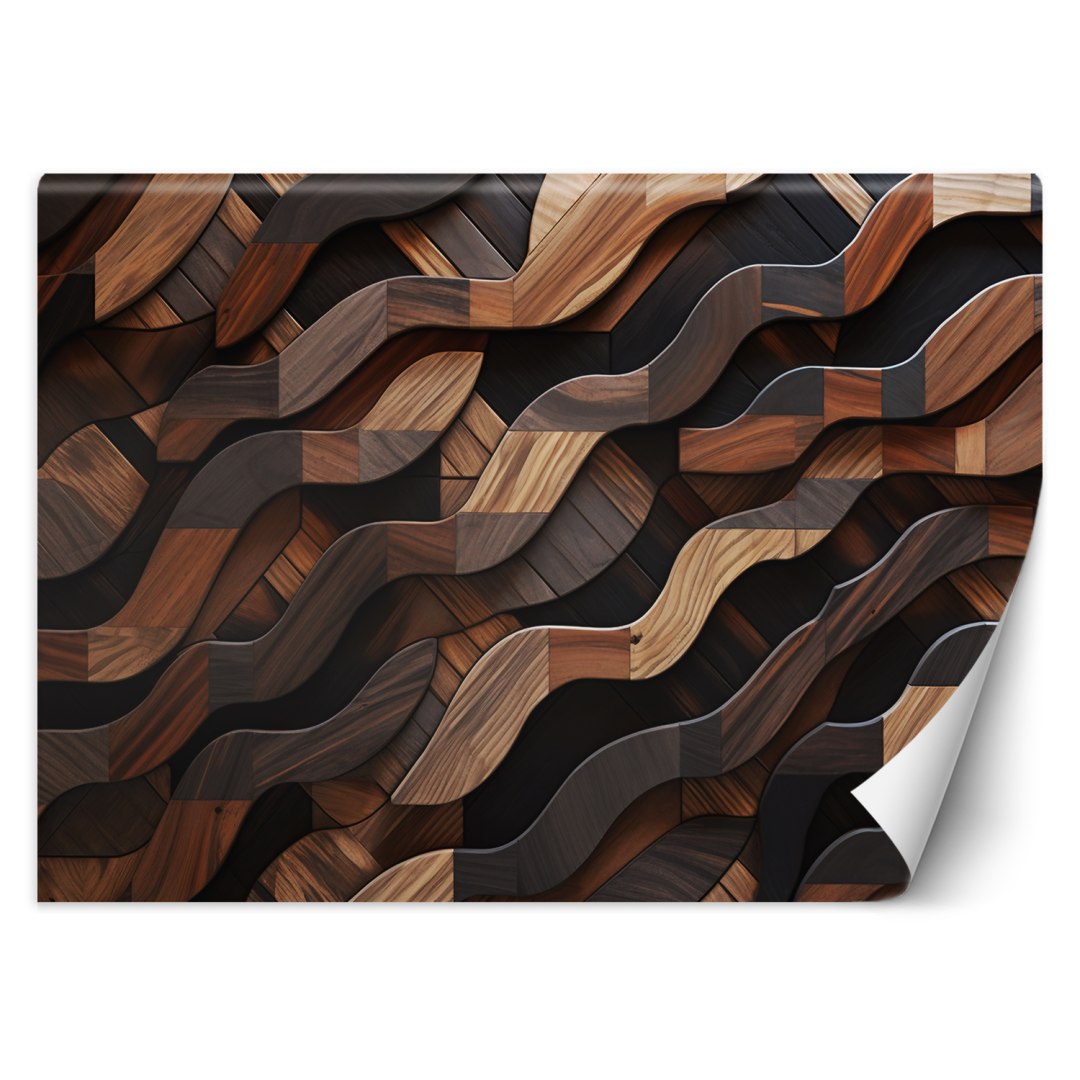 Fototapeta, Brązowe fale abstrakcja 3D - 254x184