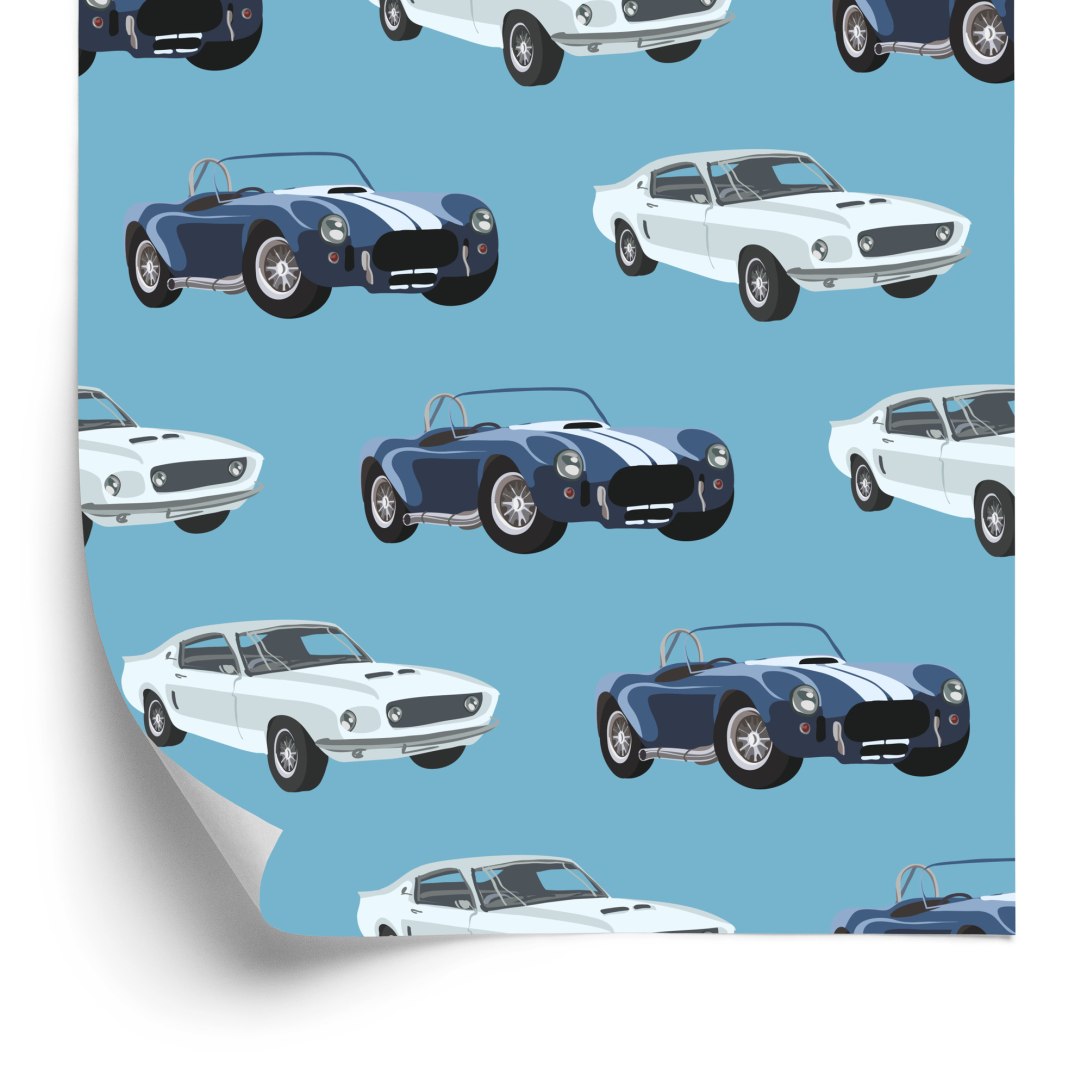 Tapeta Dla Dzieci - Ponadczasowe Samochody W Stylu Retro