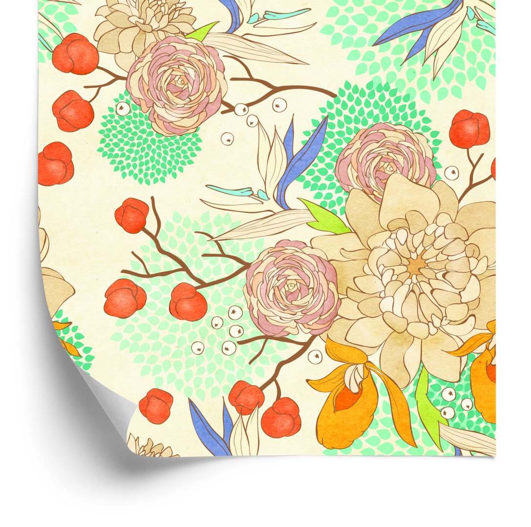 Tapeta Retro Kwiaty