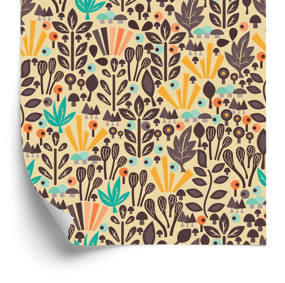 Tapeta Liście Drzewa I Grzybki