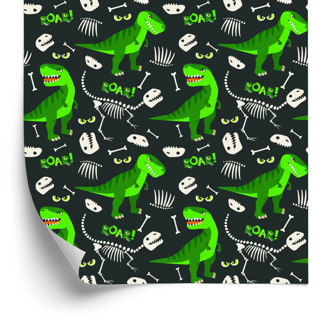 Tapeta Dla Dzieci - Zielone Dinozaury