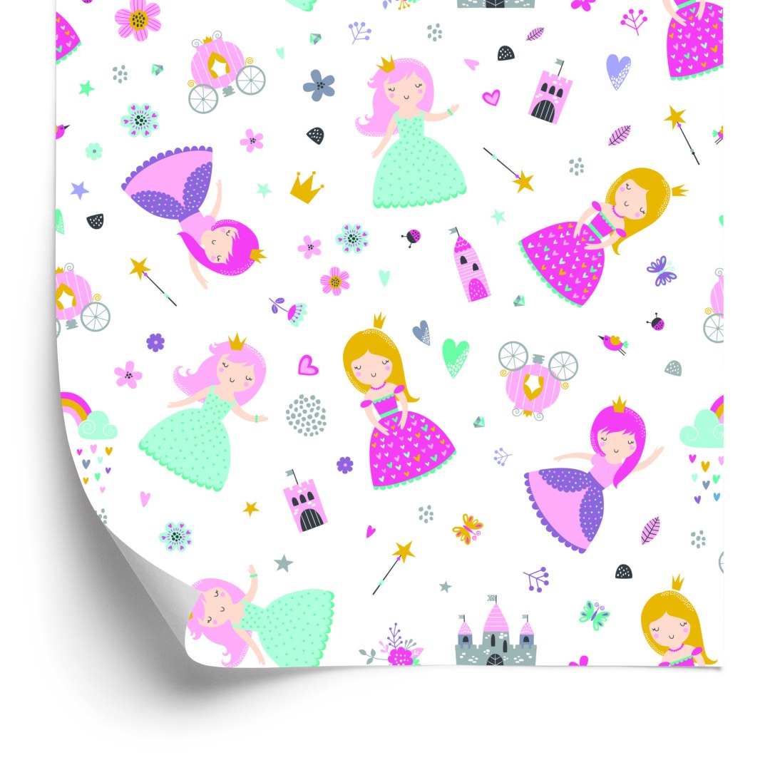 Tapeta Bajkowa Księżniczki Kwiaty, Dla Dziewczynki