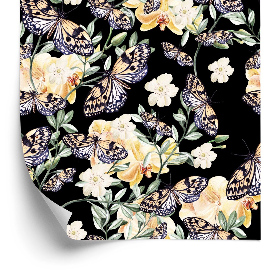 Tapeta Do Przedpokoju, Motyle, Kwiaty, Przyroda