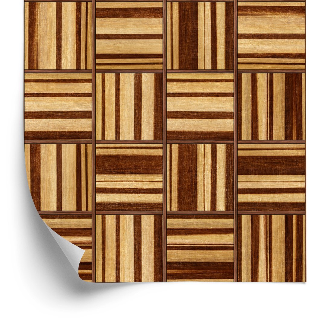 Tapeta Drewniana Mozaika