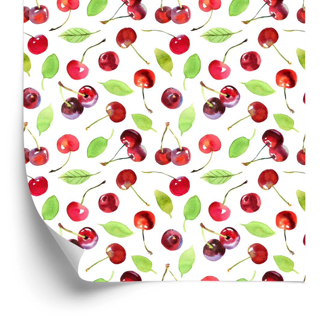 Tapeta W Owoce, Wiśnie, Liście, Do Kuchni