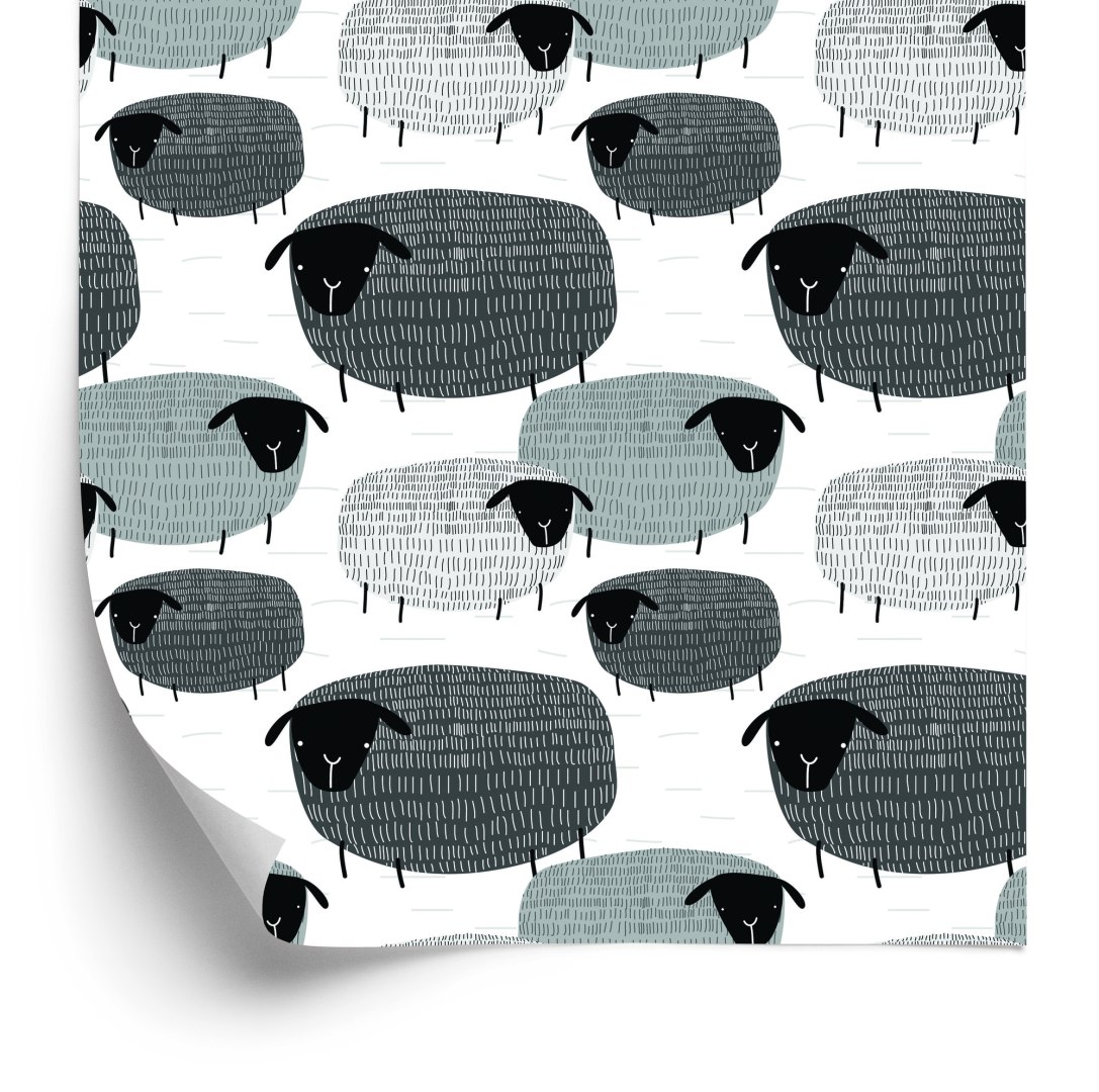 Tapeta Owce W Odcieniach Szarości