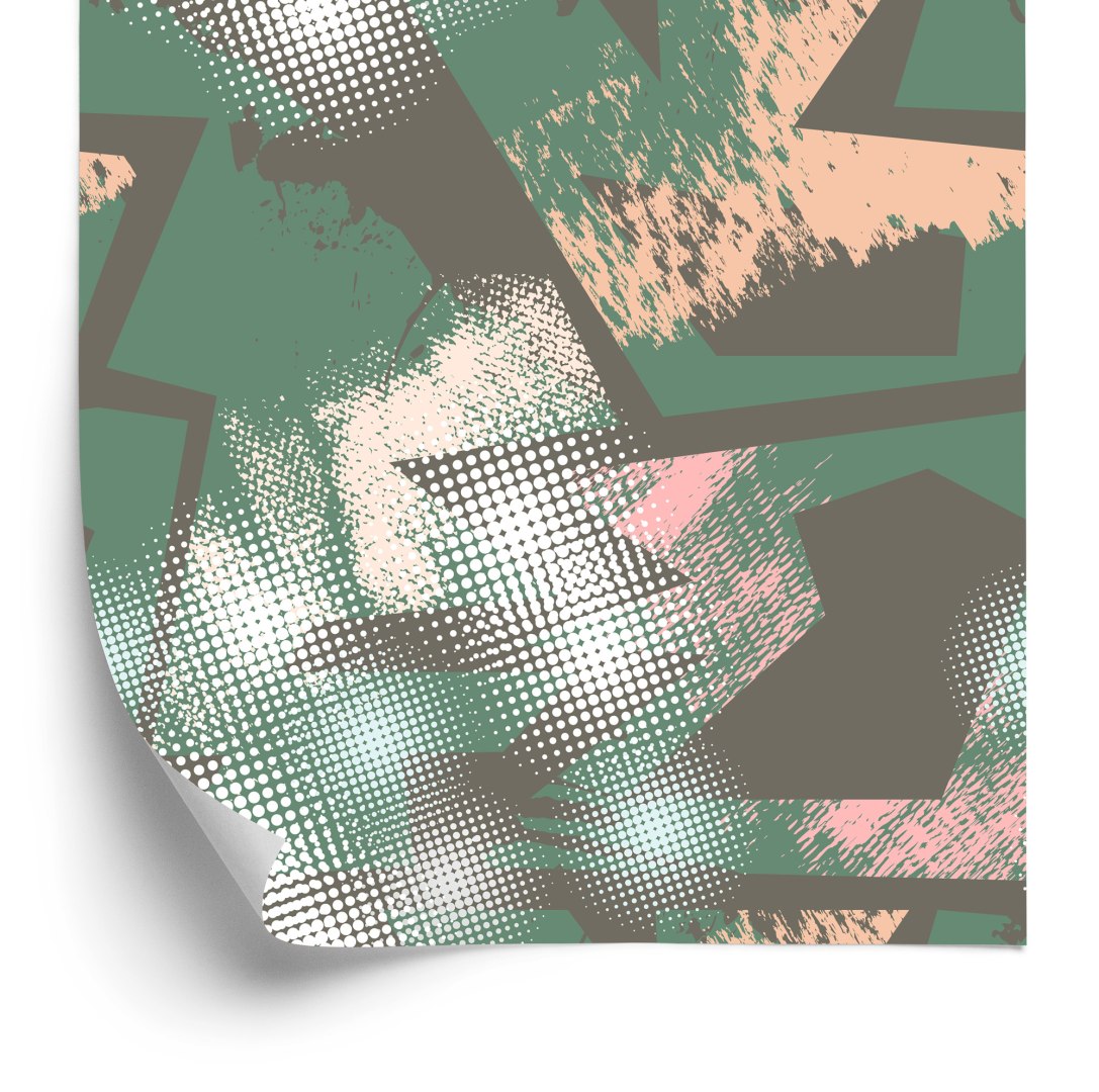 Tapeta Graffiti Z Zielonymi Elementami