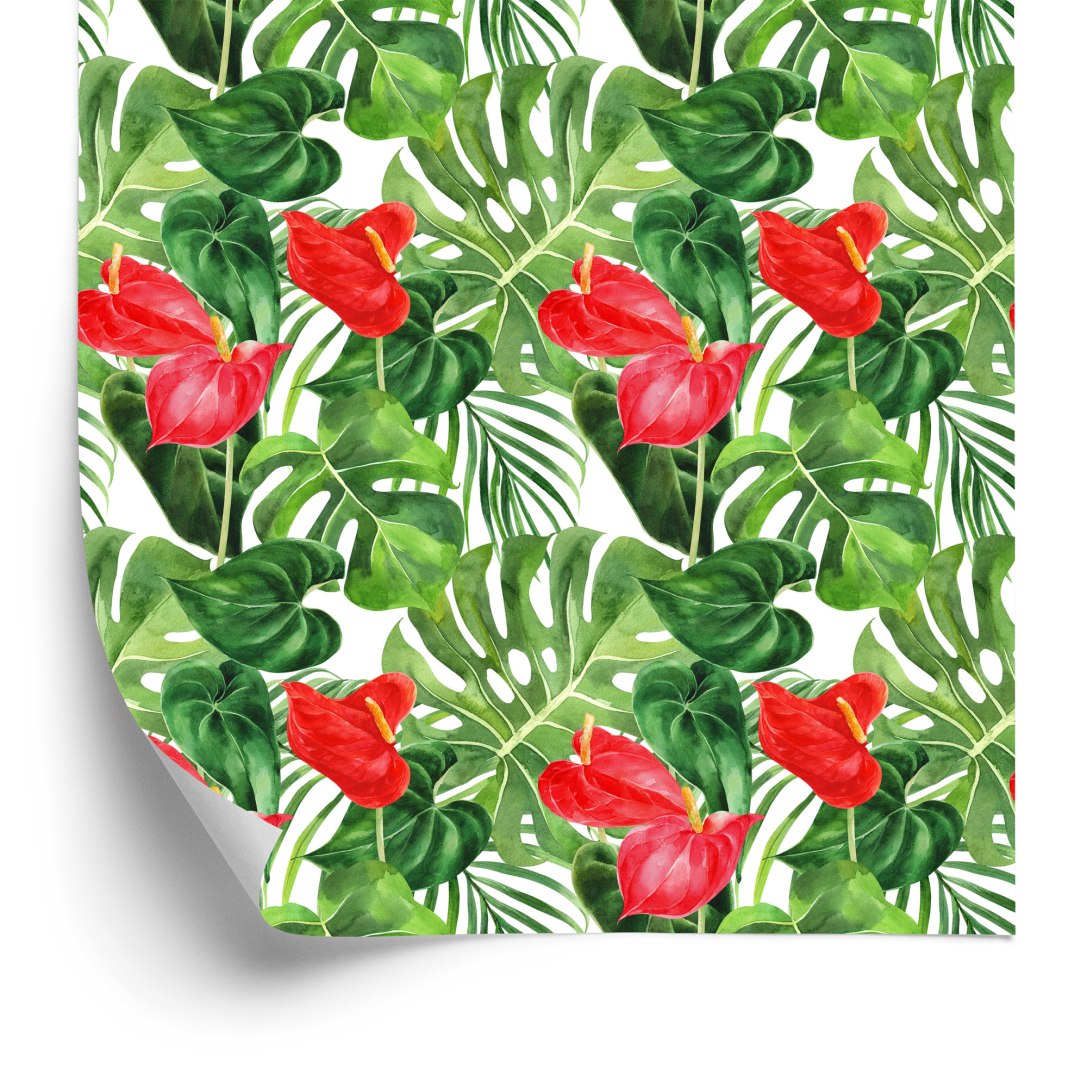 Tapeta Czerwone Kwiaty