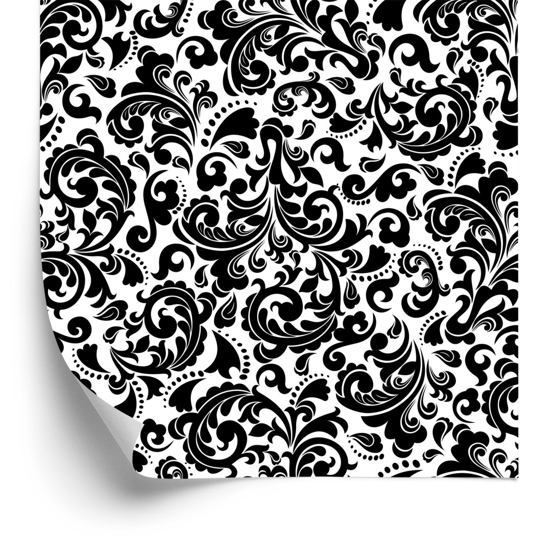 Tapeta Klasyczne Czarno-Białe Ornamenty