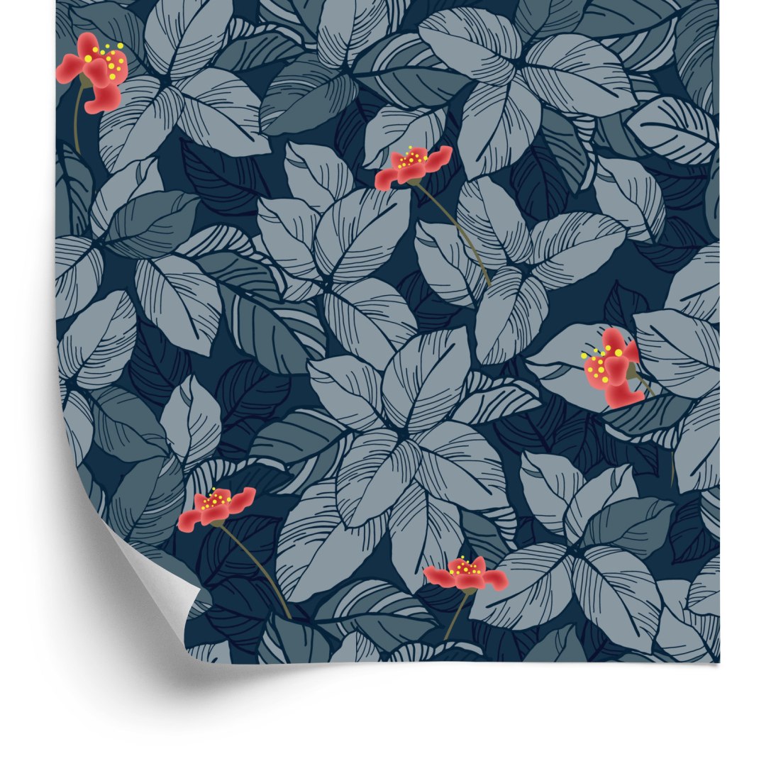 Tapeta Kwiaty I Liście