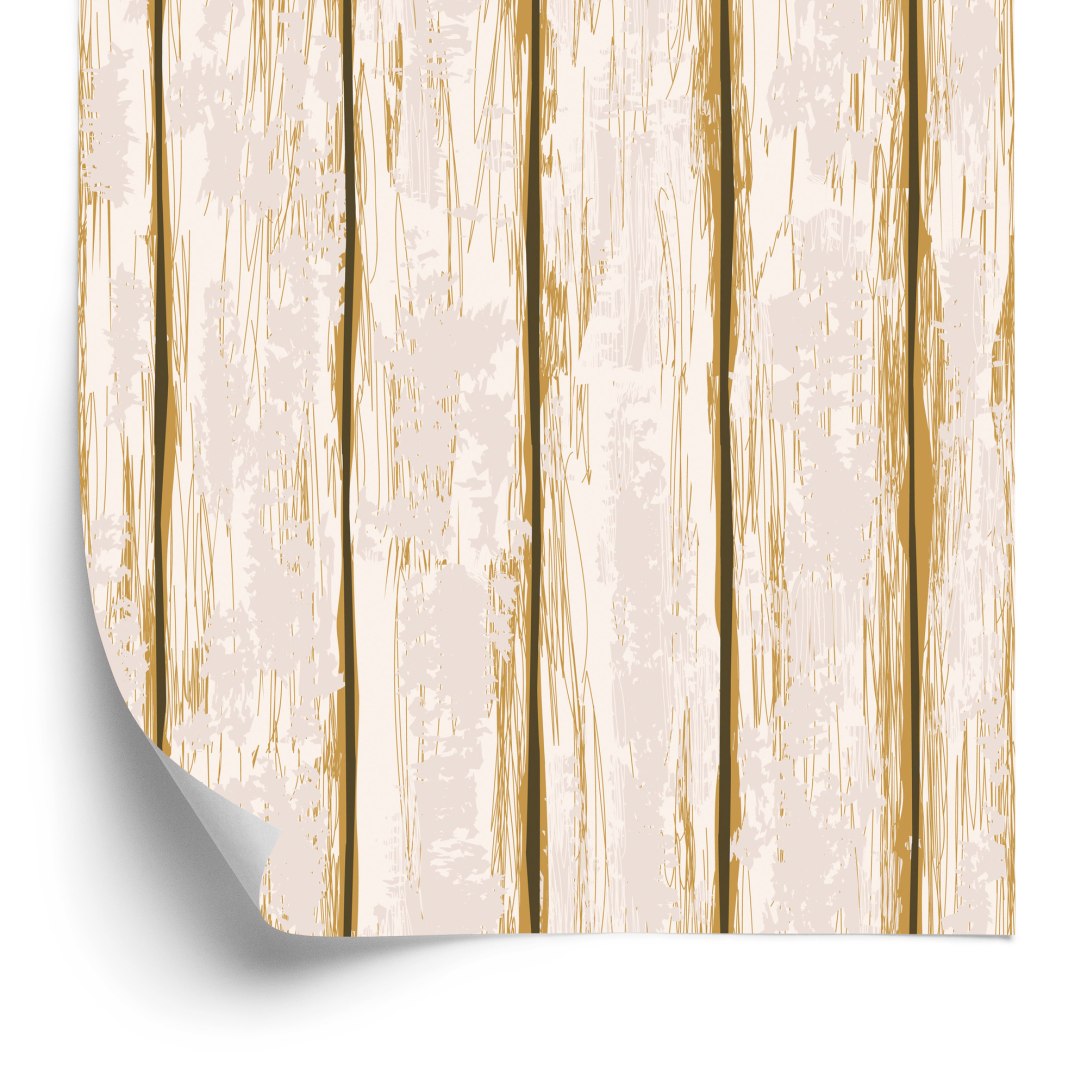 Tapeta Jasne Drewniane Deski Z Przecierkami