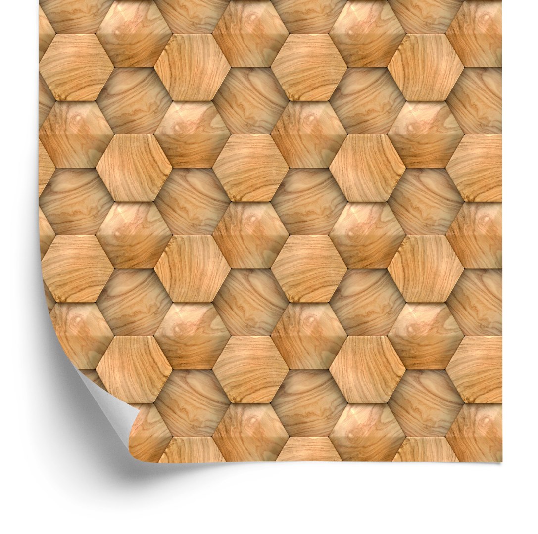Tapeta Wzór Drewniany 3D Nowoczesny