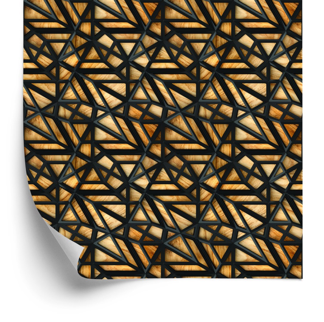 Tapeta Drewniany Wzór 3D