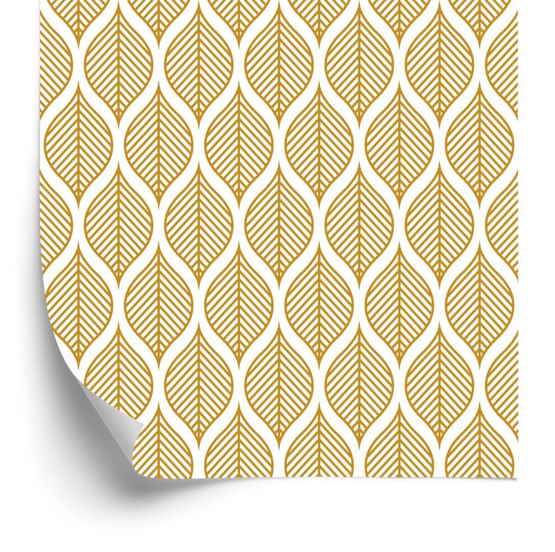 Tapeta Retro - Piękne Geometryczne Liście
