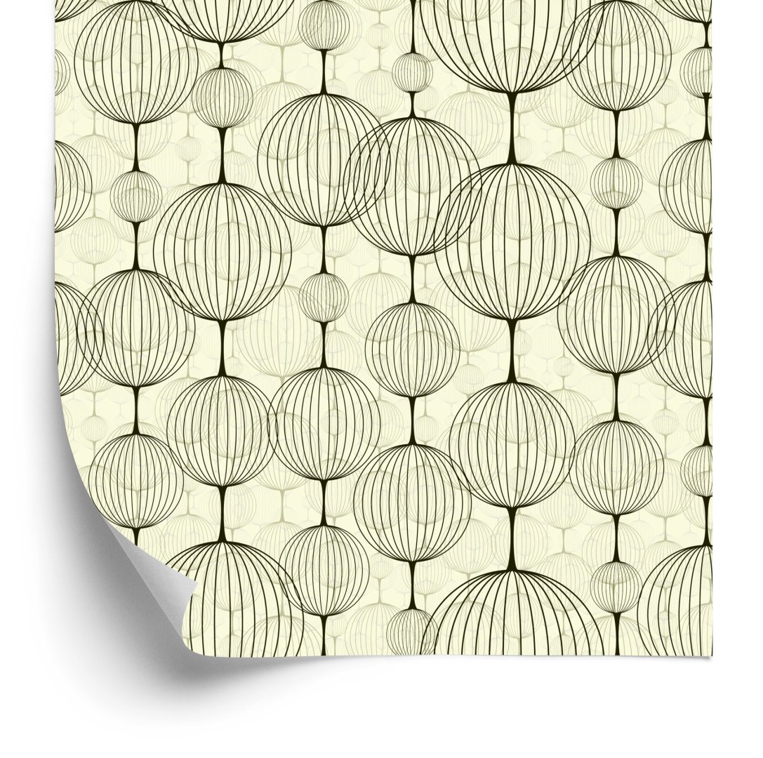 Tapeta Retro - Abstrakcyjne Czarne Wzory