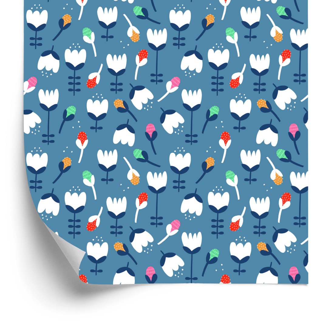 Tapeta Dla Dzieci, Kwiaty W Stylu Skandynawskim