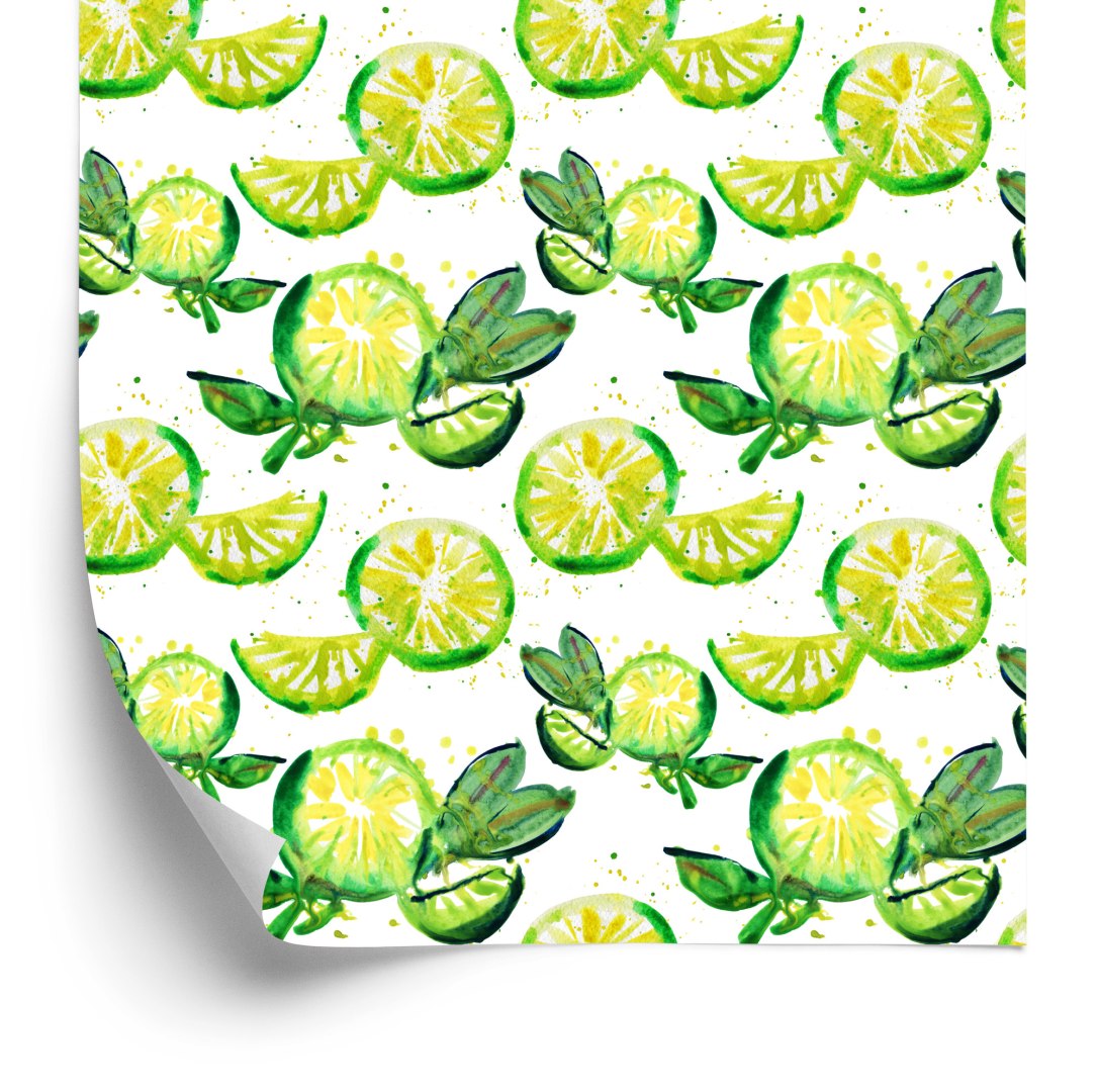 Tapeta Do Kuchni, Owoce, Limonki, Liście